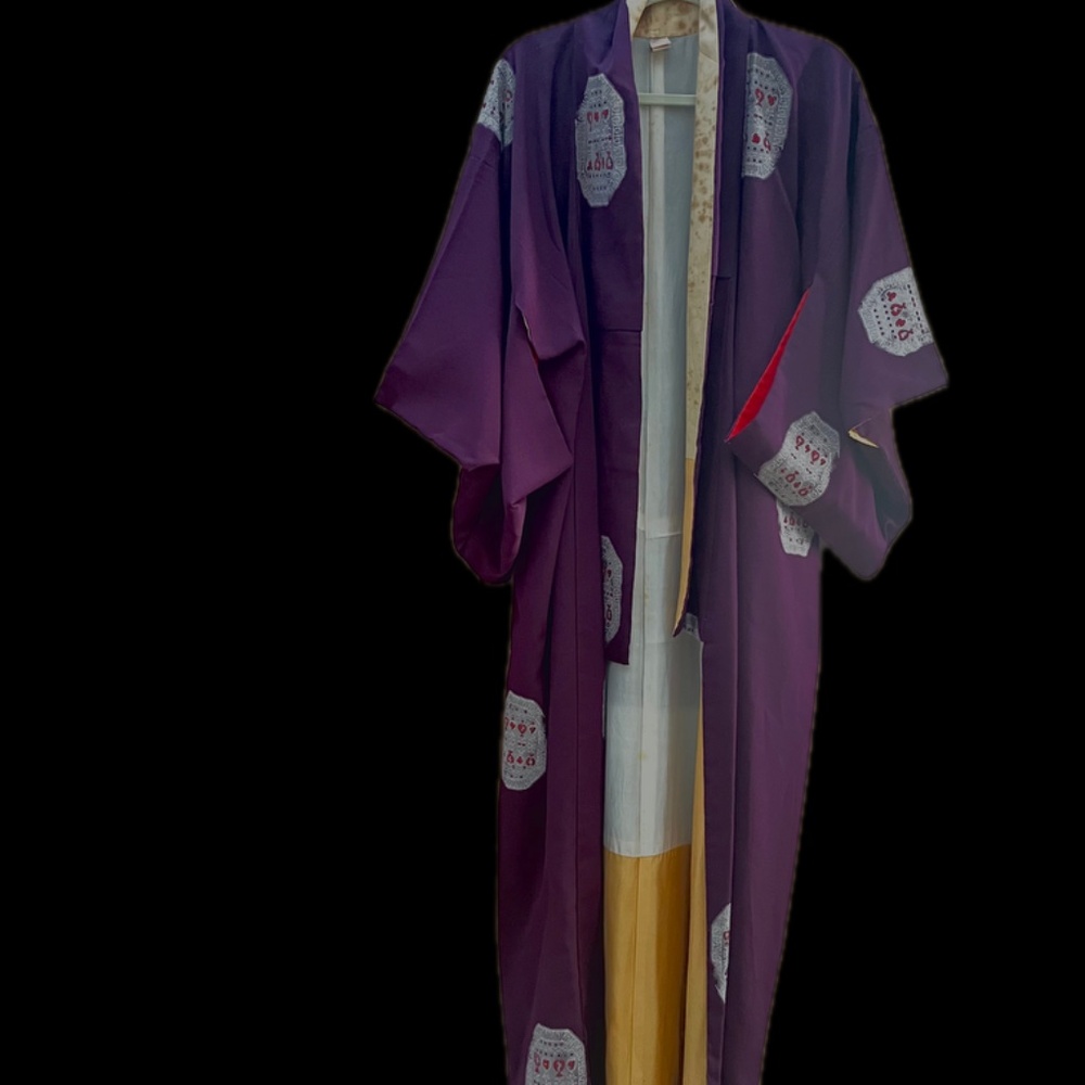 Vintage Japanese Mens Silk Kimono